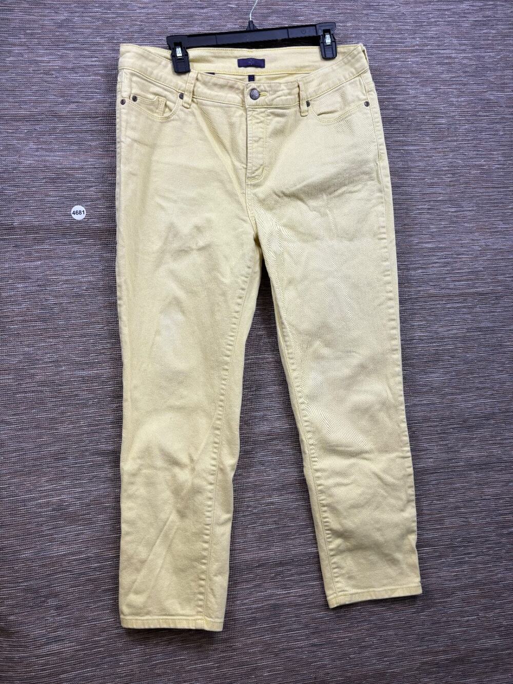 NYDJ Skinny Jeans Womens 14 Yellow High-Rise Denim Stretch Lift Tuck Technology